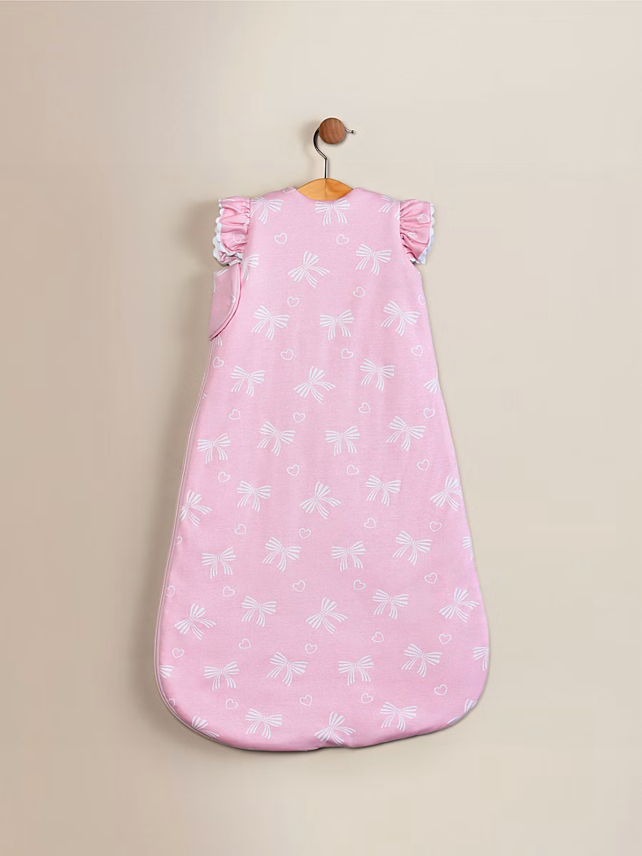 Pink Bows Jersey Cotton Sleeping Bag - 1 Tog detail 1
