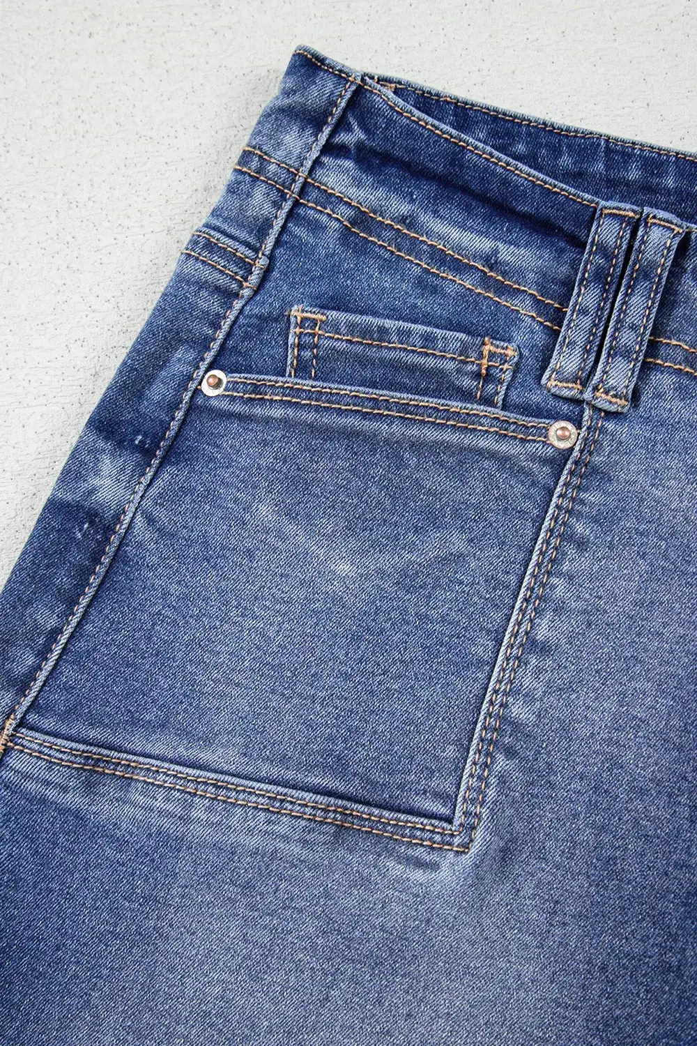 High Waisted Wide Leg Vintage Wash Denim Jeans