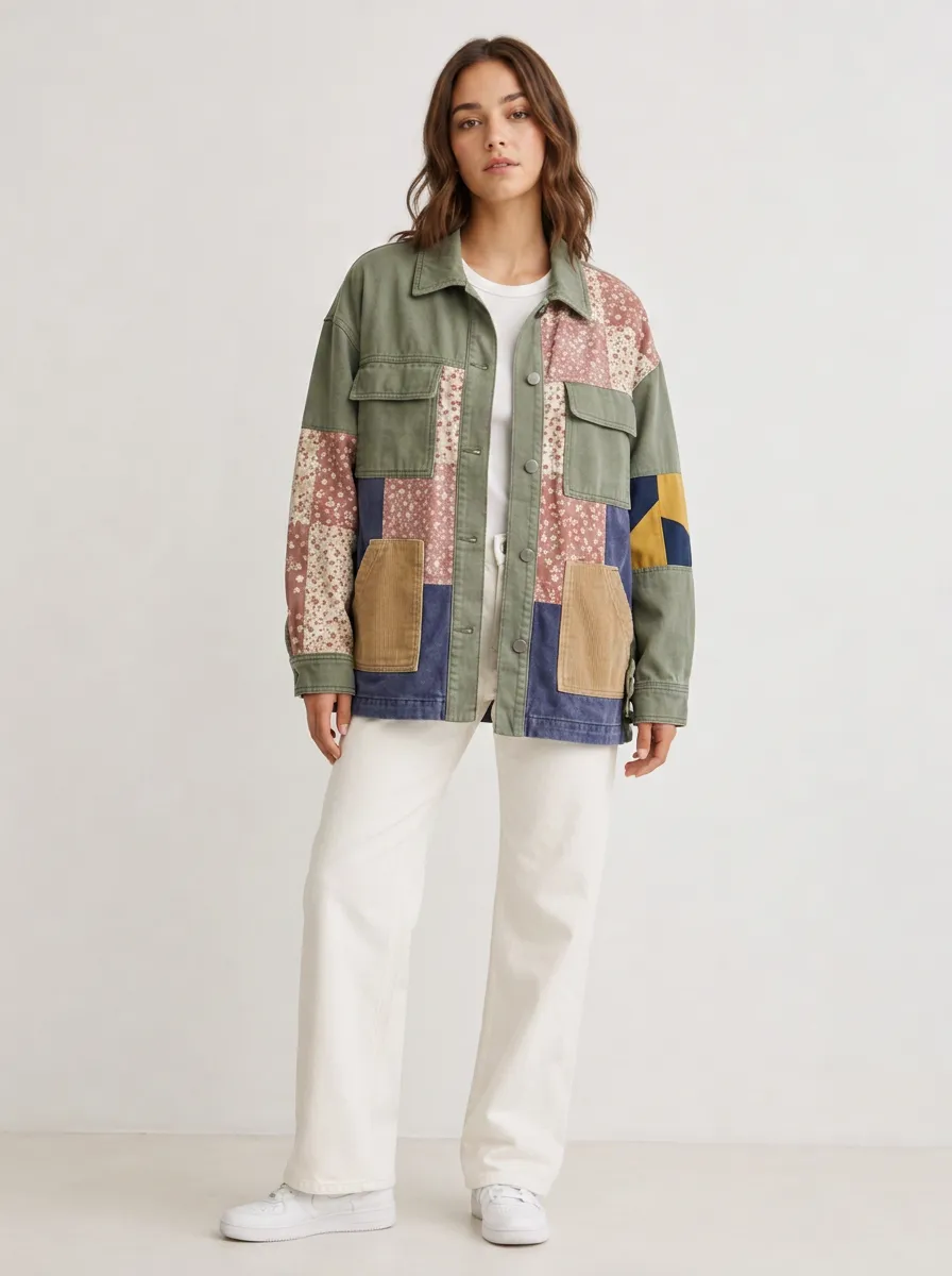 Women's Vintage Style Floral Patchwork Printed Jacket