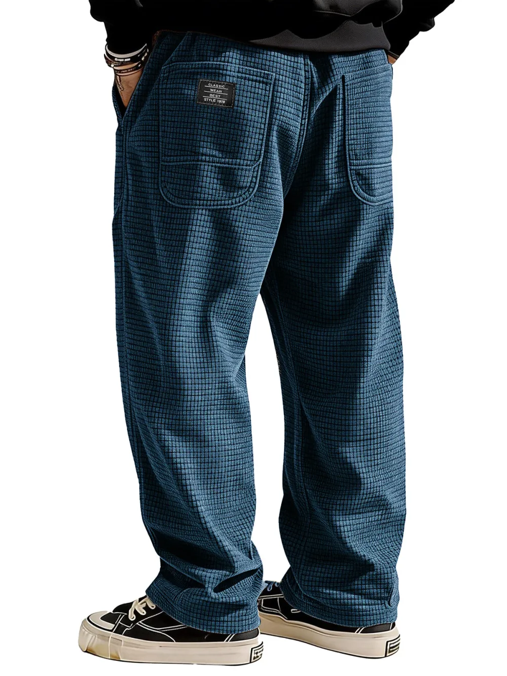 Tailored Textured Knit Pocket Relaxed Pants