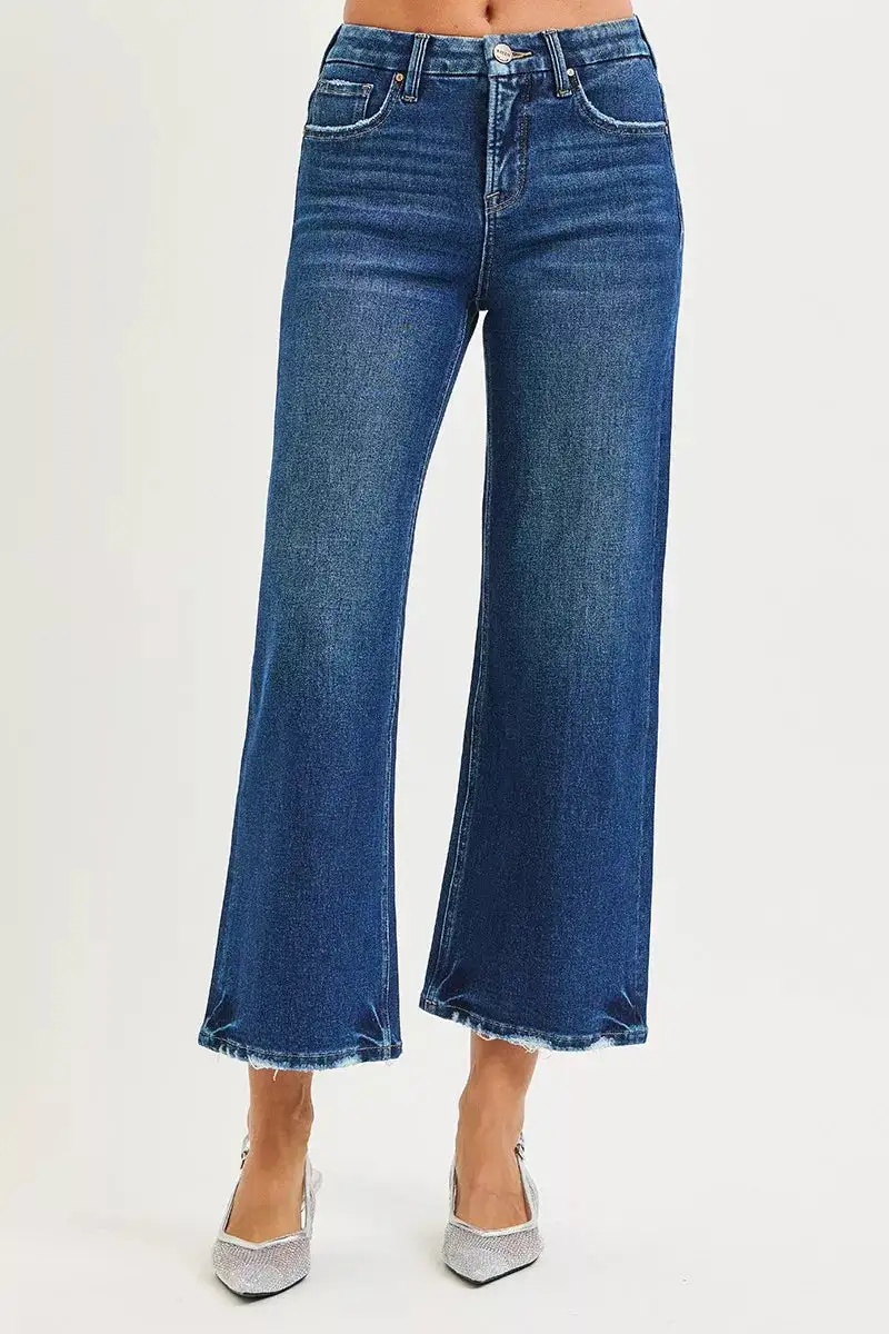 High Waist Wide Leg Stretch Denim Jeans