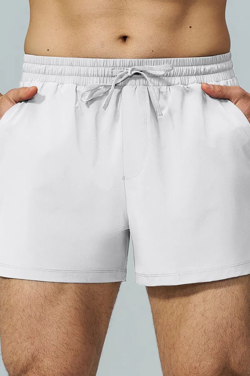Breathable Drawstring Side Pocket Athletic Shorts