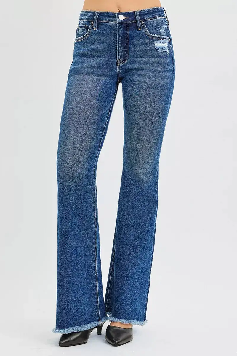 Classic High Waist Flare Leg Denim Jeans