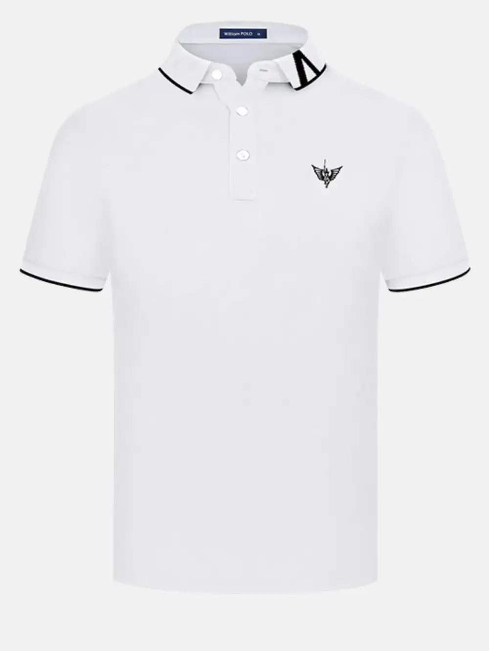 Clean Contrast Detail Short Sleeve Collared Polo Shirt