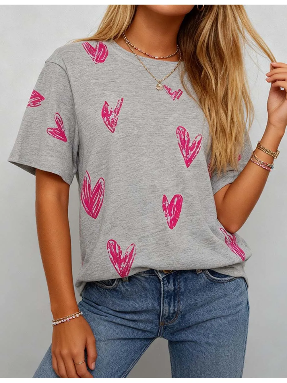Valentine Heart Short Sleeves T-shirt
