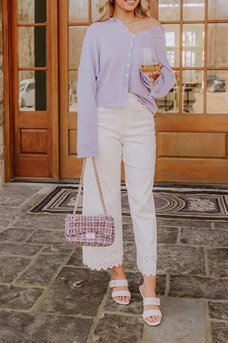 Sweet Curled Hem Women's Jacket