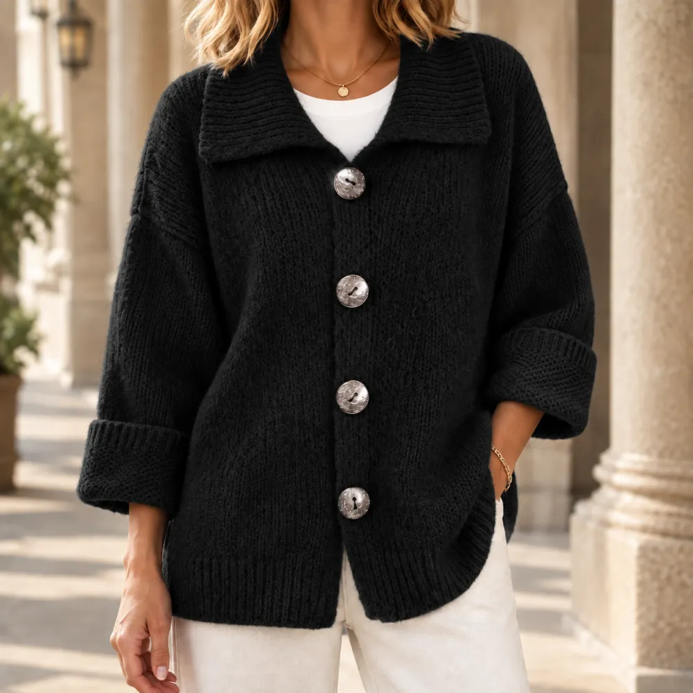 Collared Textured Cardigan