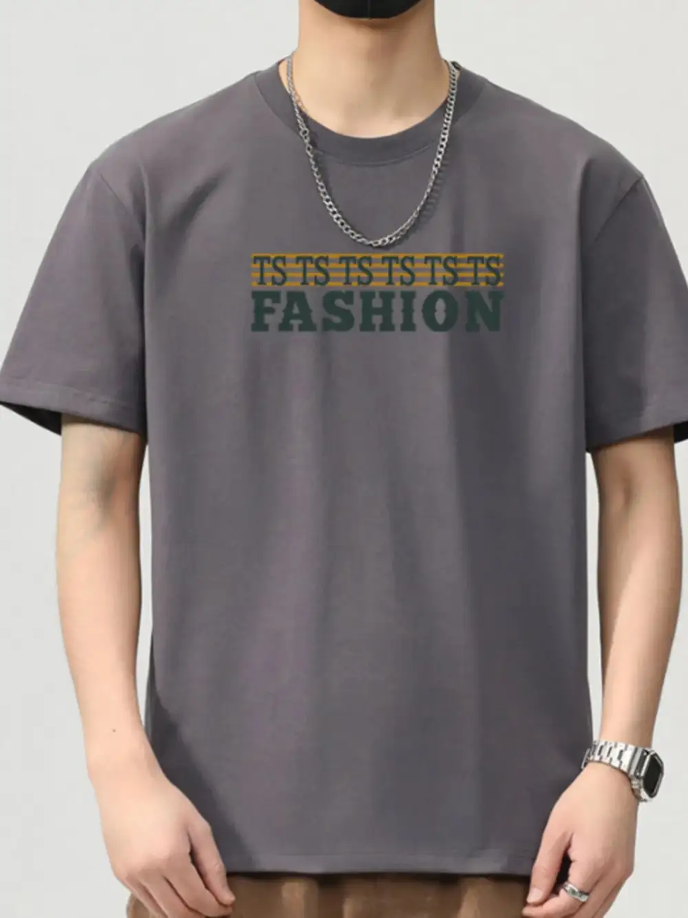 Modern Letter Round Neck Short Sleeve T-Shirt
