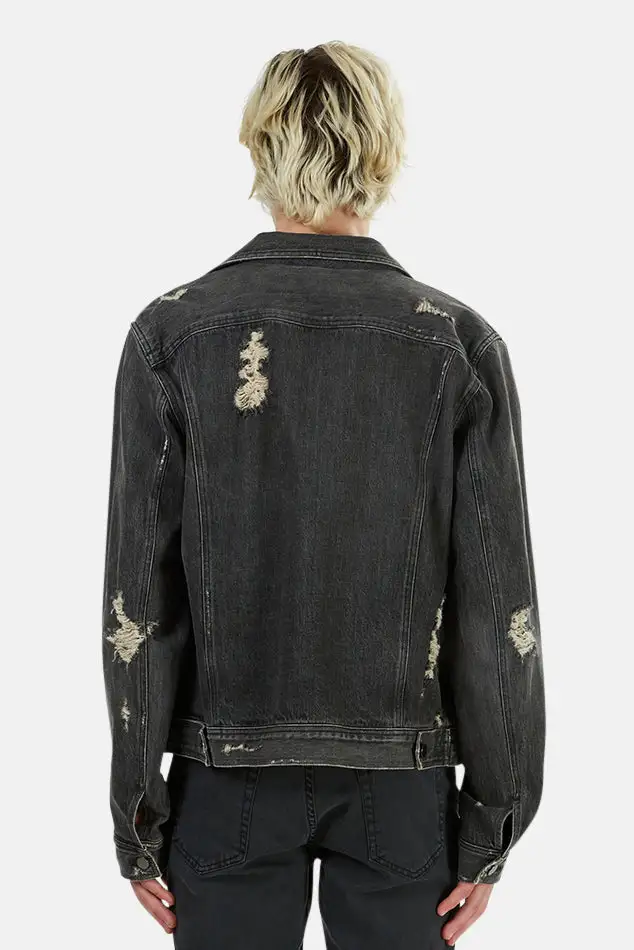 Cotton Distressed Slim Jacket