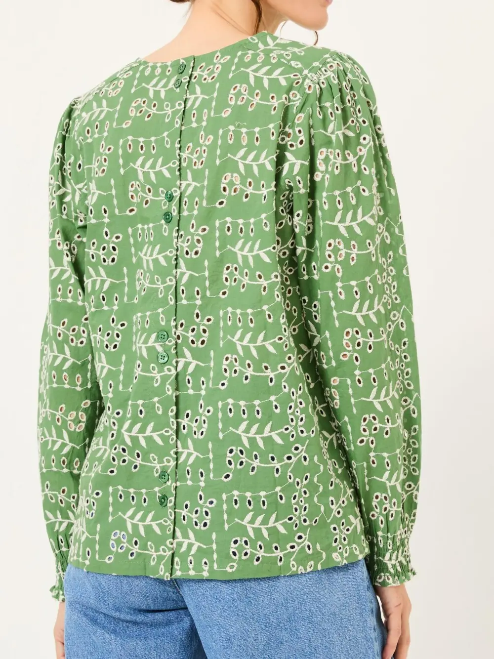 Light Green Embroidered Blouse