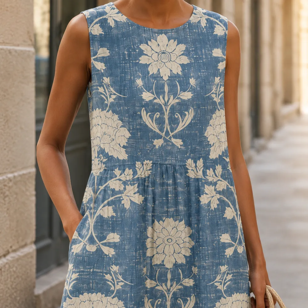 Graceful Refined Women's Floral Midi Dress