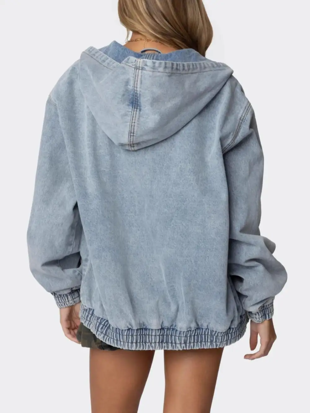 Hooded Oversized Zip Up Jacket