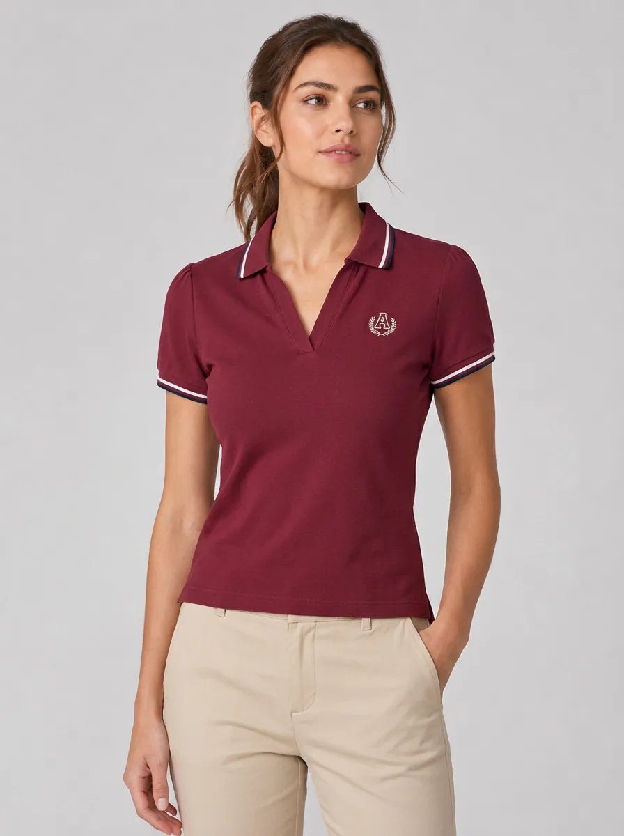 Women's Equestrian Lover A1 Laurel Wreath Embroidered Polo Shirt