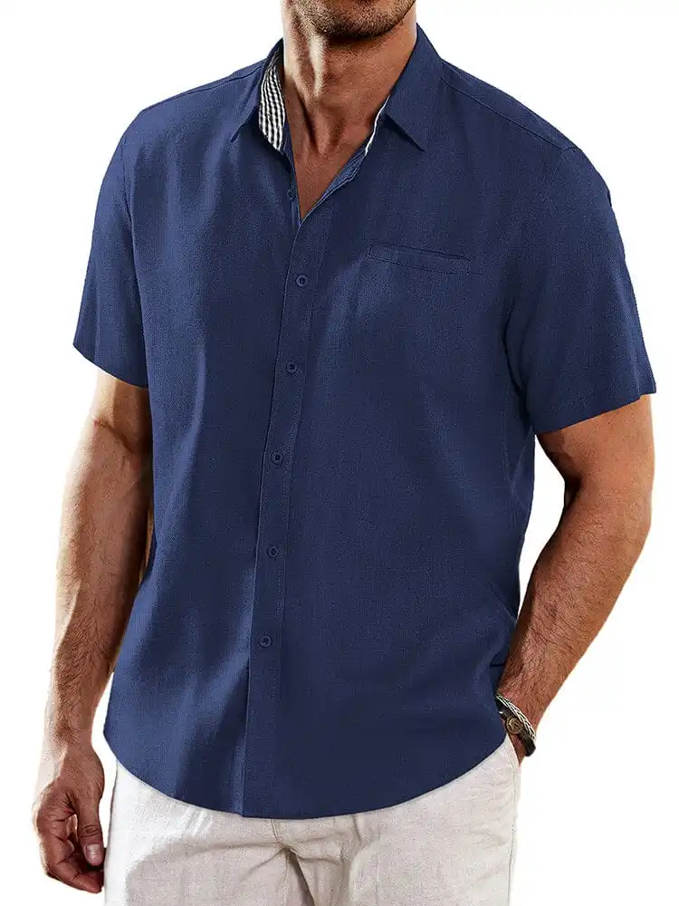Cotton Linen Slub Weave Shirt