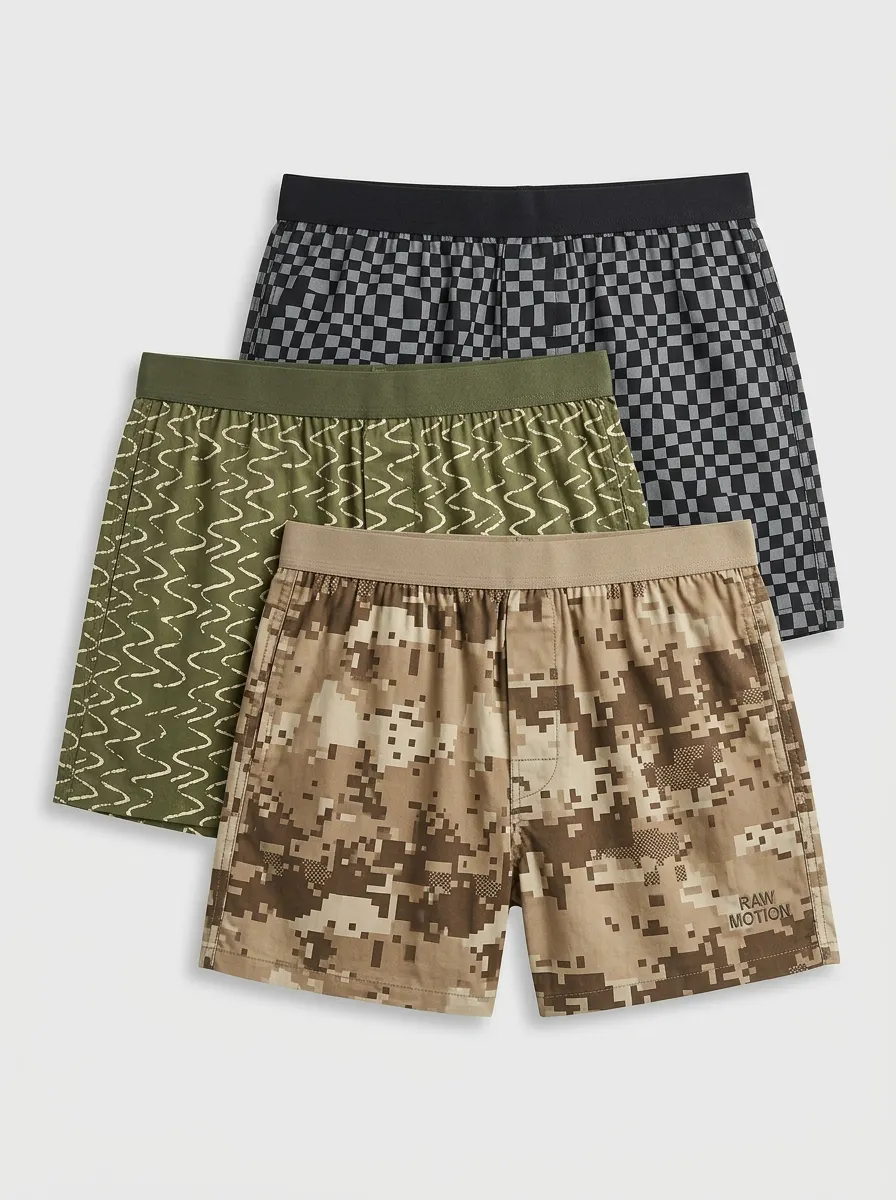 Camo Checkered Wavy Boxer Set