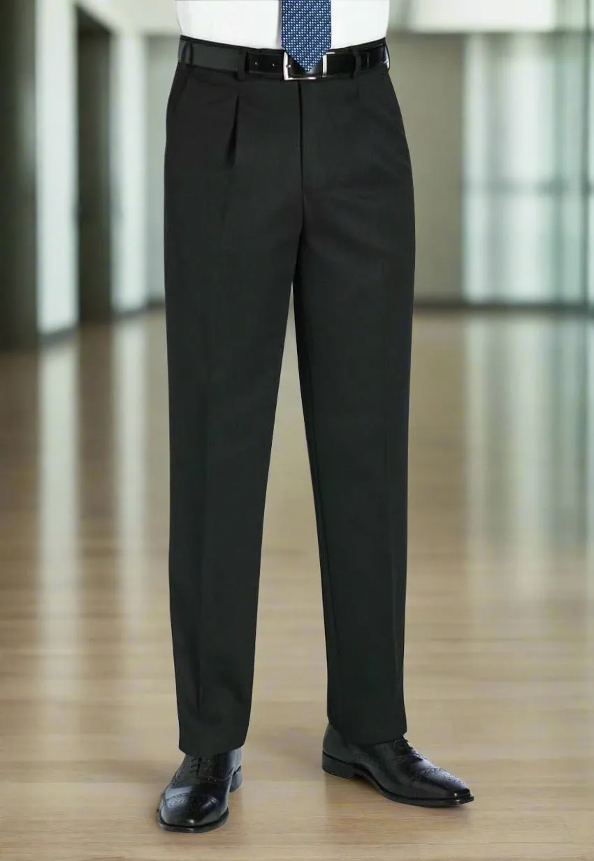 Men's Classic Fit Single Pleat Suit Trousers