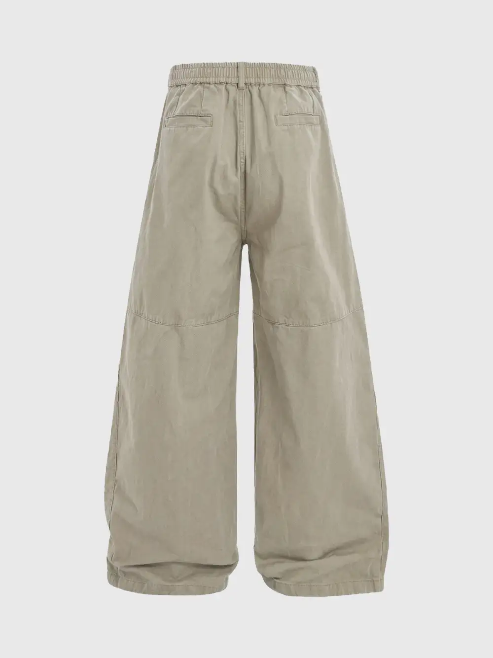 Barrel-Leg Curved-Cut Embroidered Pants