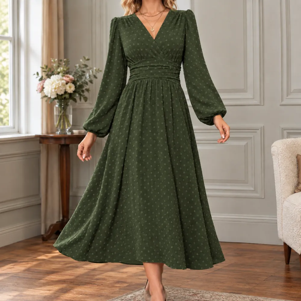 Ruched A-Line Casual Dress