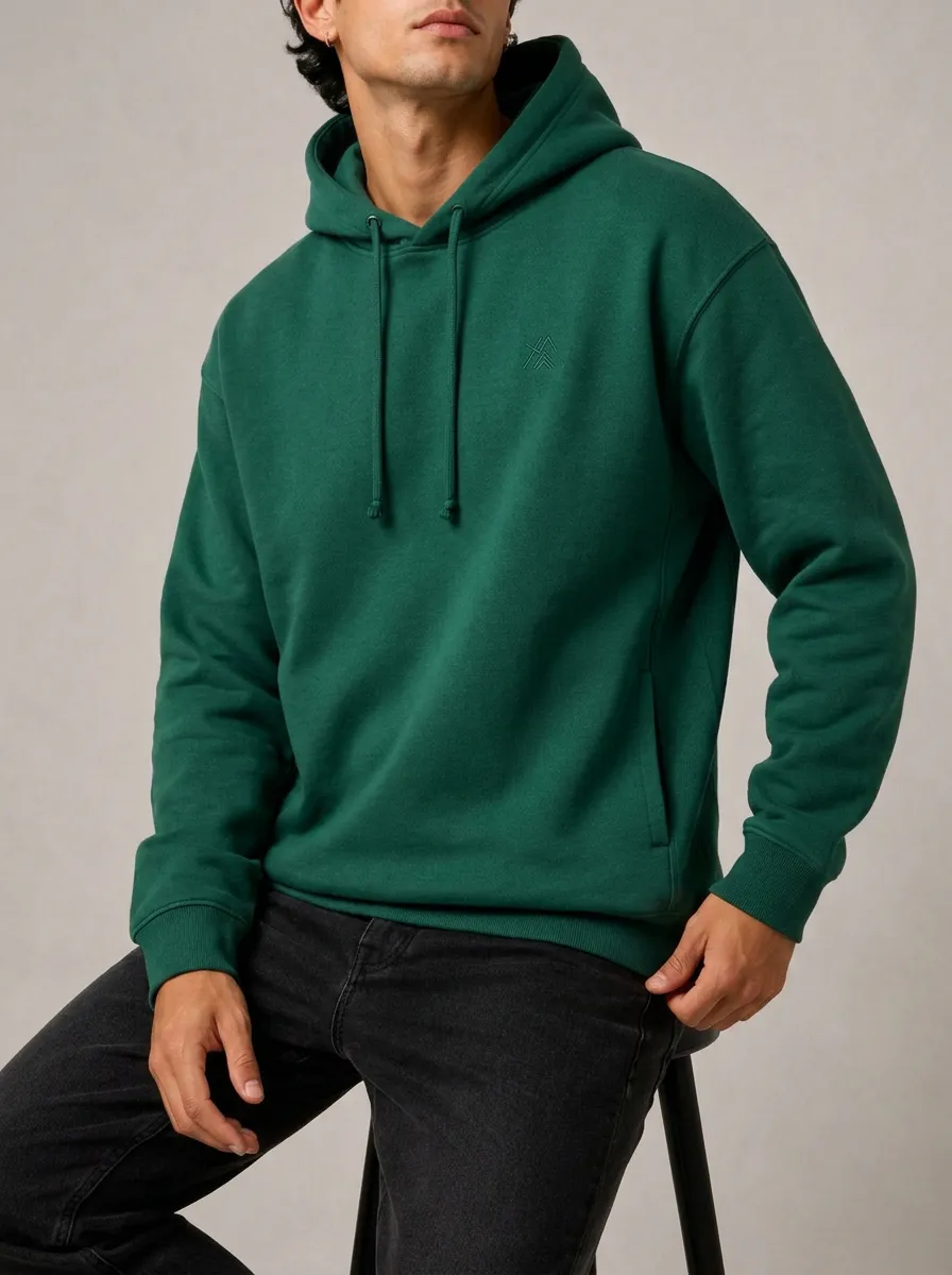Men's Detail Embroidered Pullover Hoodie