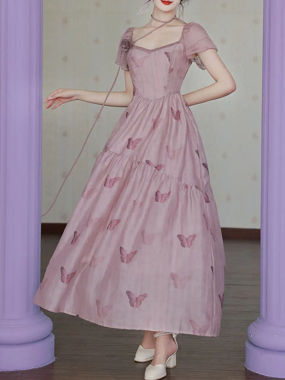 Butterfly Romantic Maxi Dress