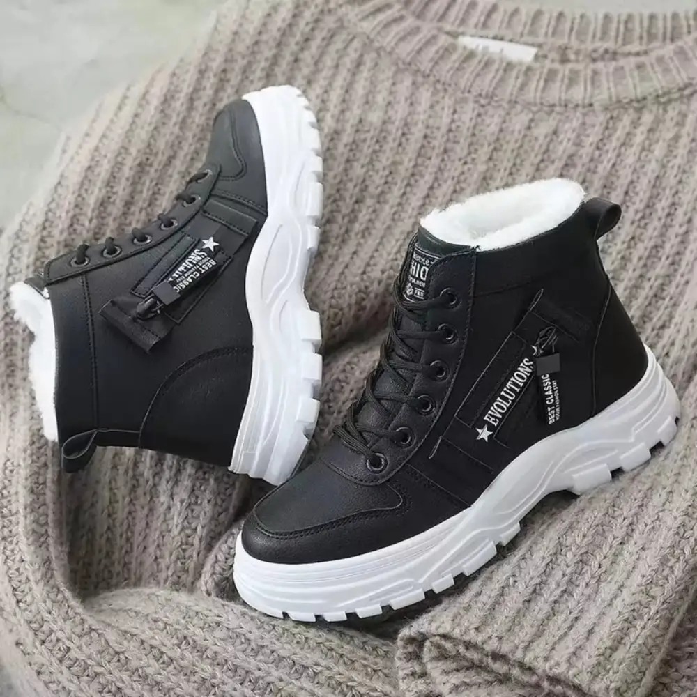 Lace-Up Warm Ankle Boots