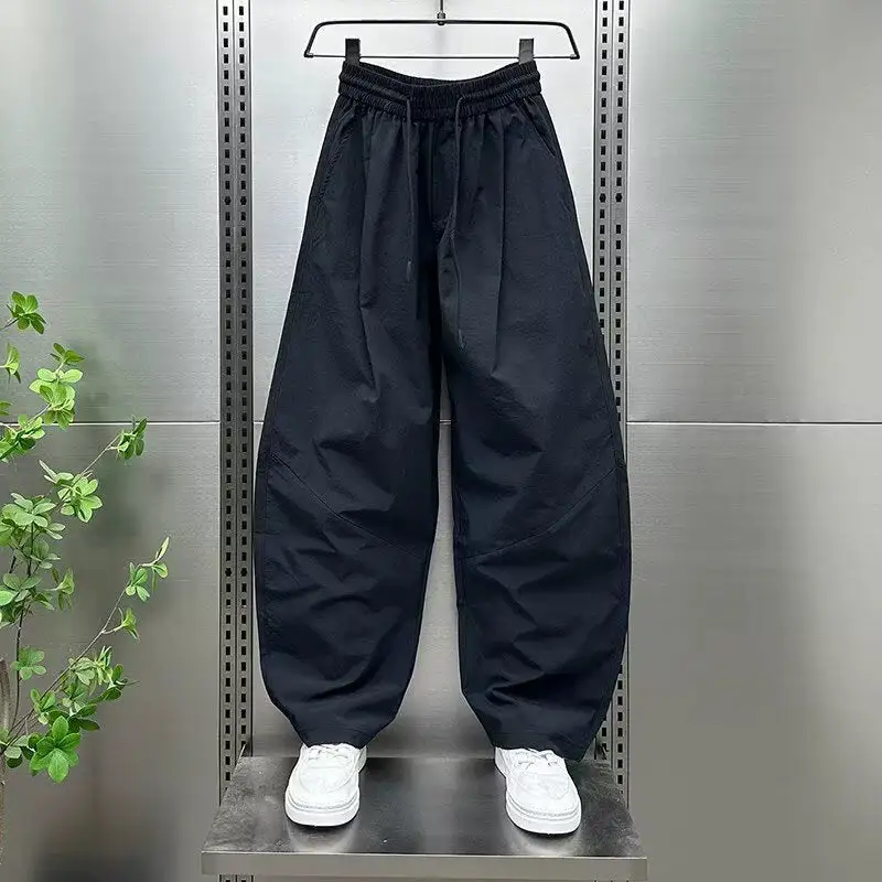 Draped Wide-Leg Pleated Trousers