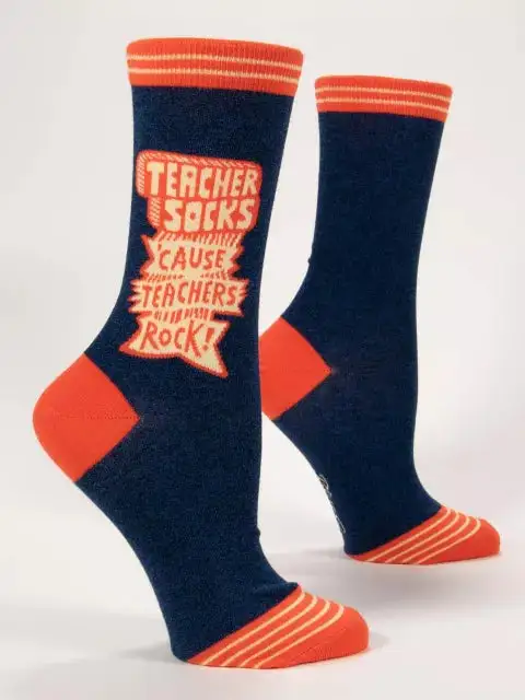 Women's Teachers Rock Crew Socks