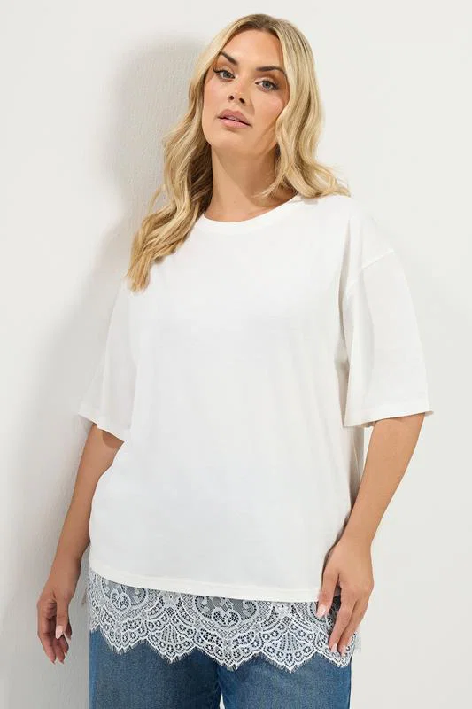 Ivory White Lace T-Shirt detail 2