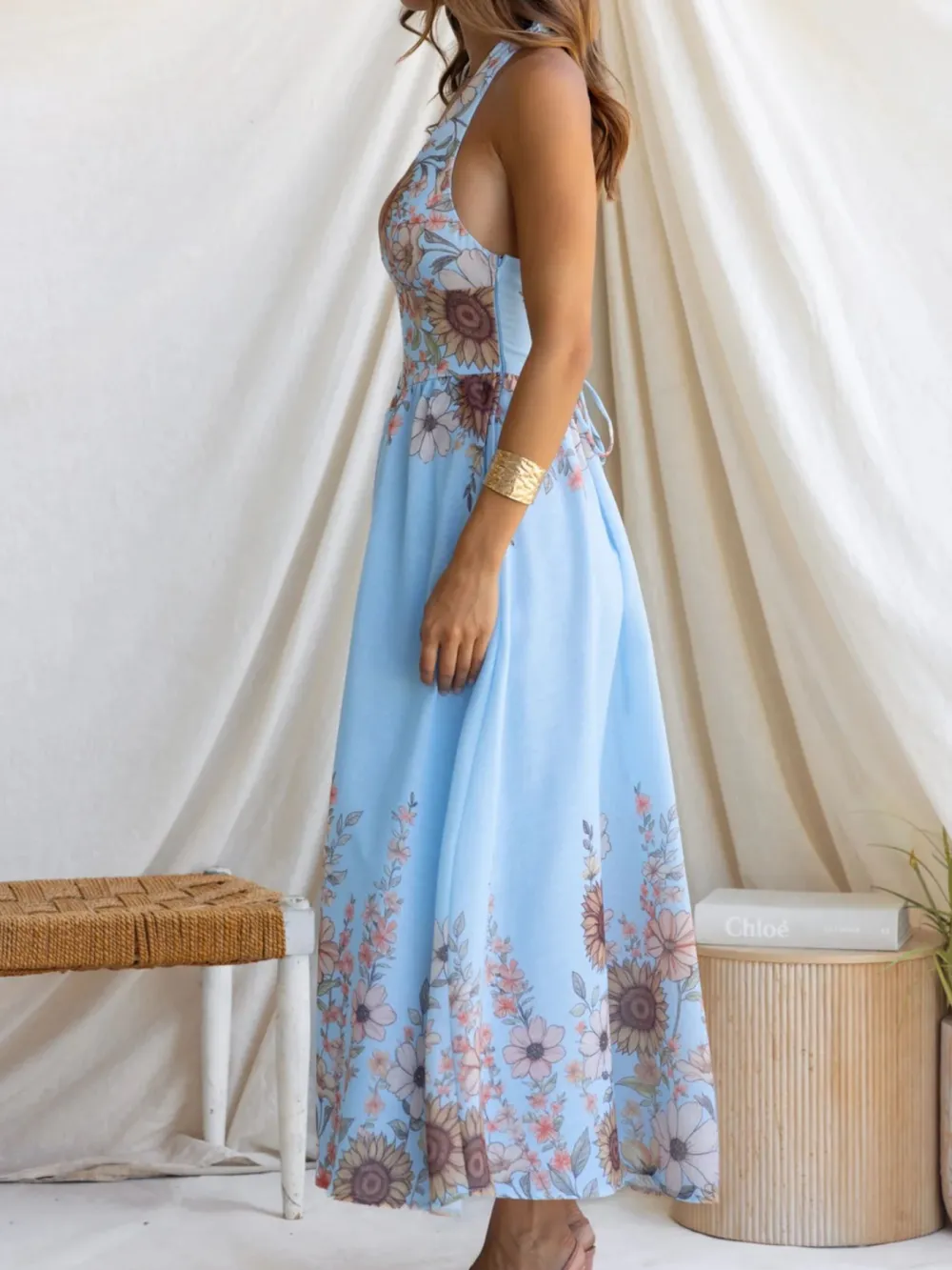 Everyday Halter Floral Maxi Dress