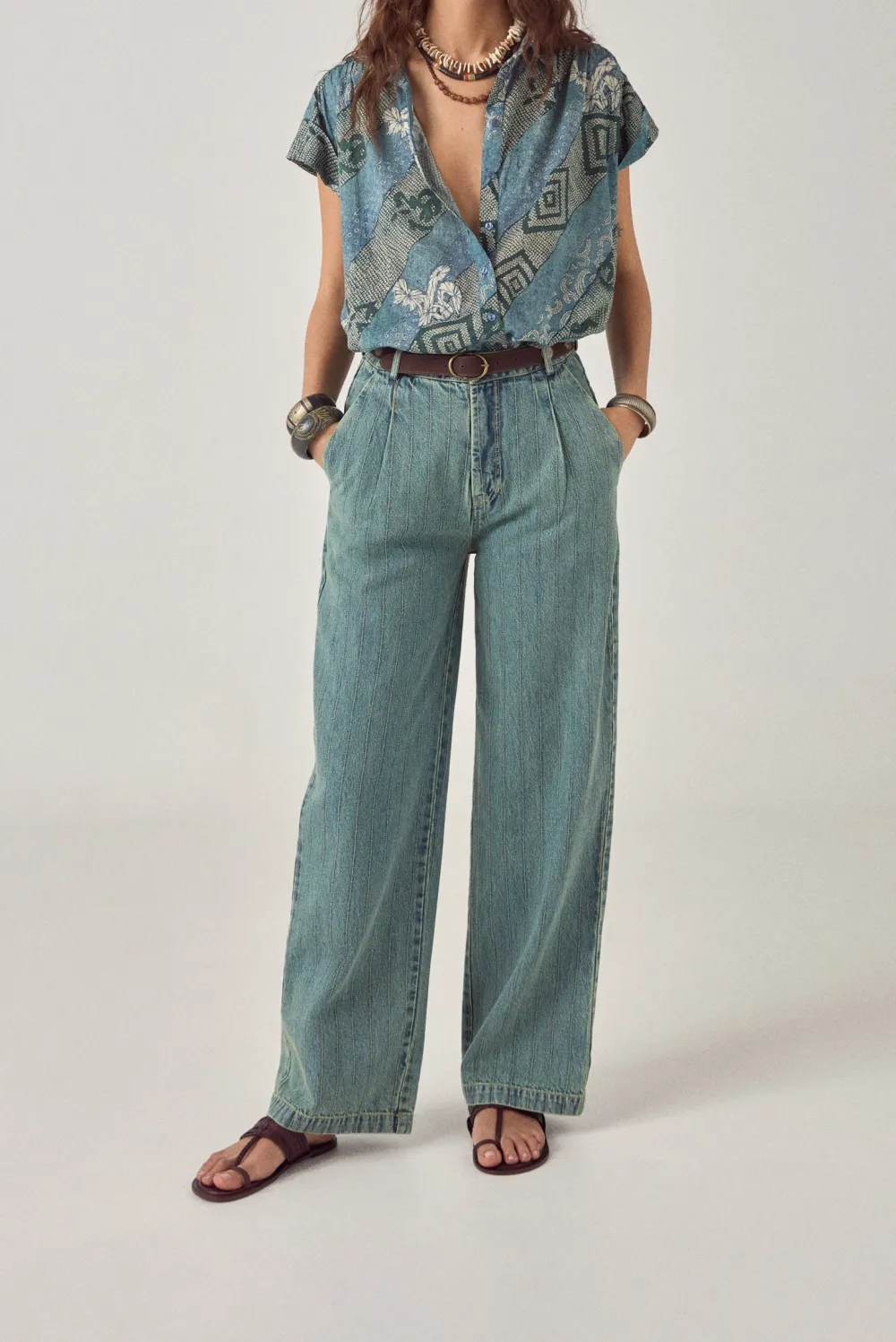 Western Stripe Denim Jeans