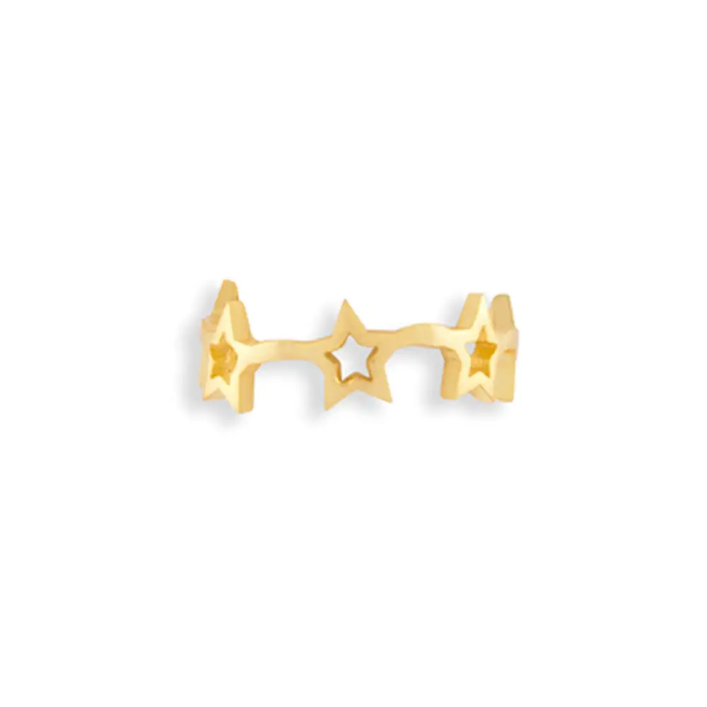 Star Motif Minimal Brass Ring