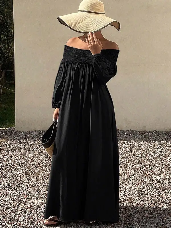 Loose Pleated Maxi Dress