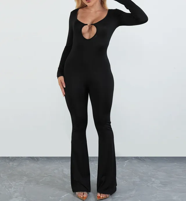 Minimalist V-Neck Tailored Jumpsuit