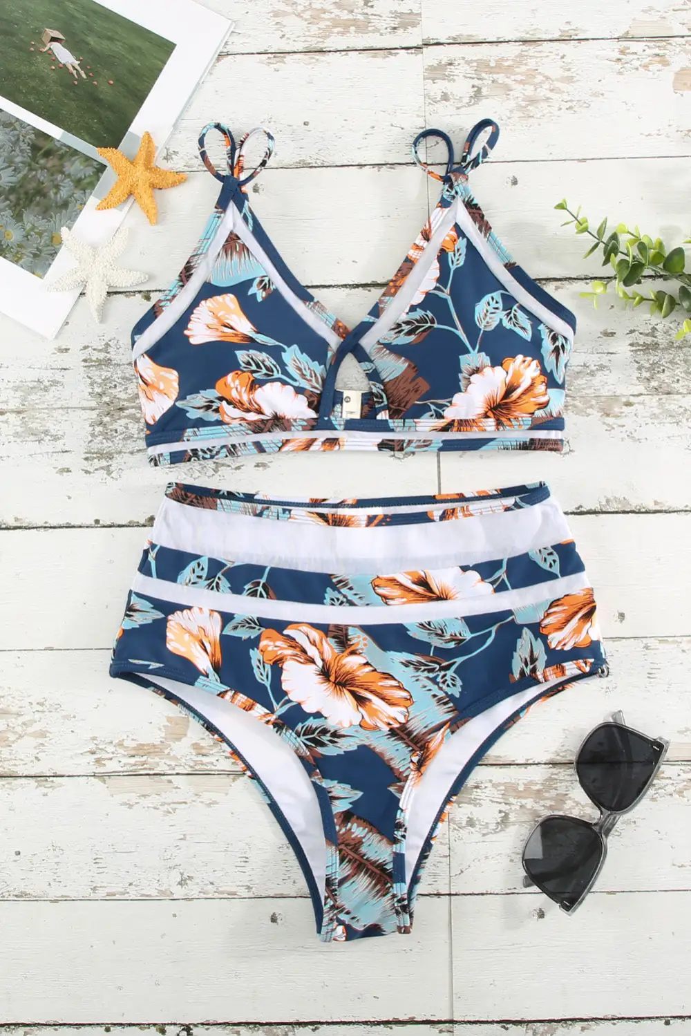 Swimwear Floral High Waisted Two-piece Bikini