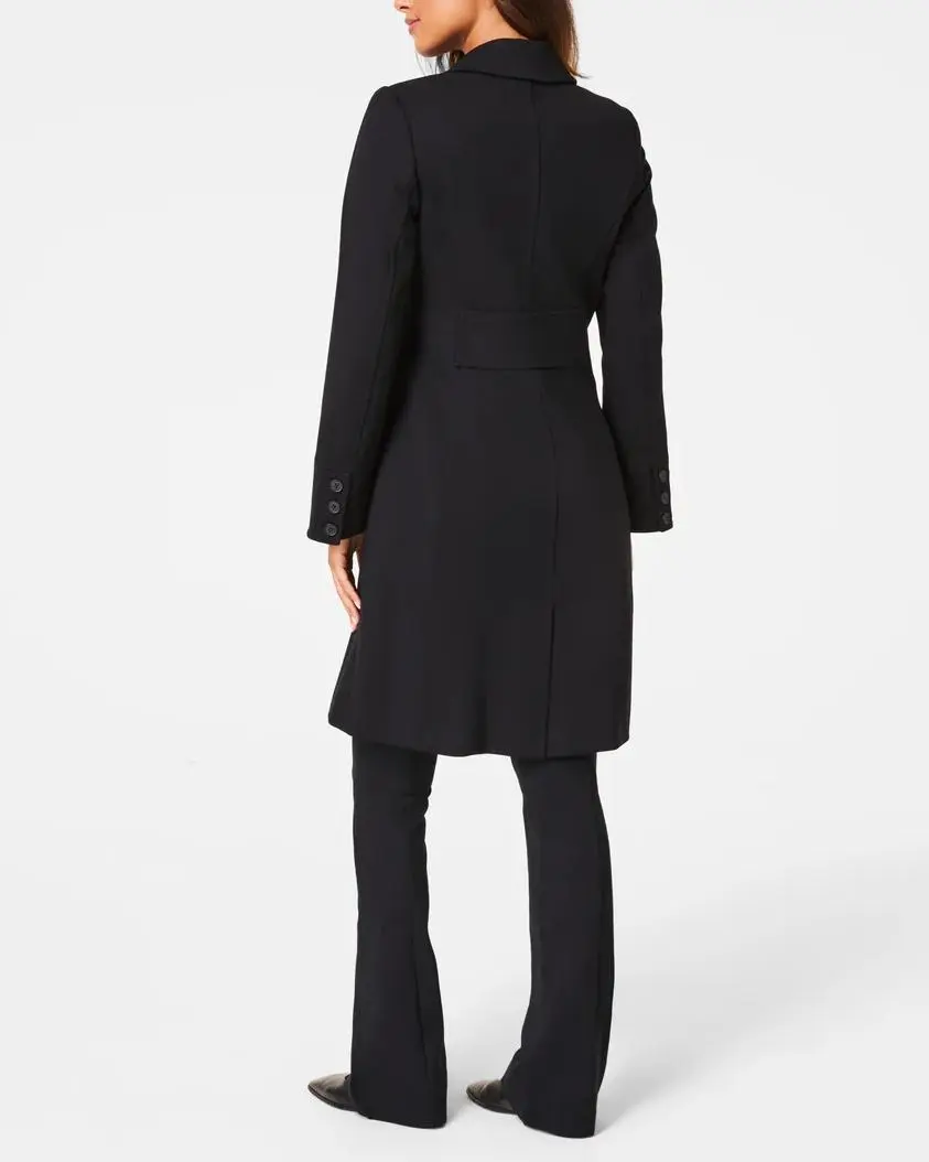 Black Mid-Length Coat Jacket
