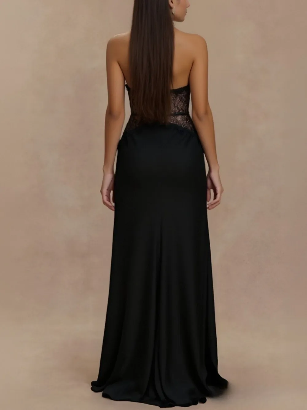 Polished Detail Lace Maxi Dress