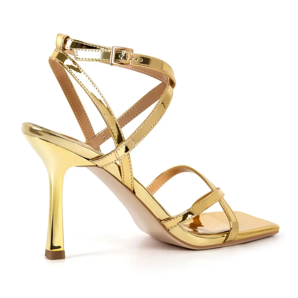 Square Toe Crisscross Ankle Strap Sandals