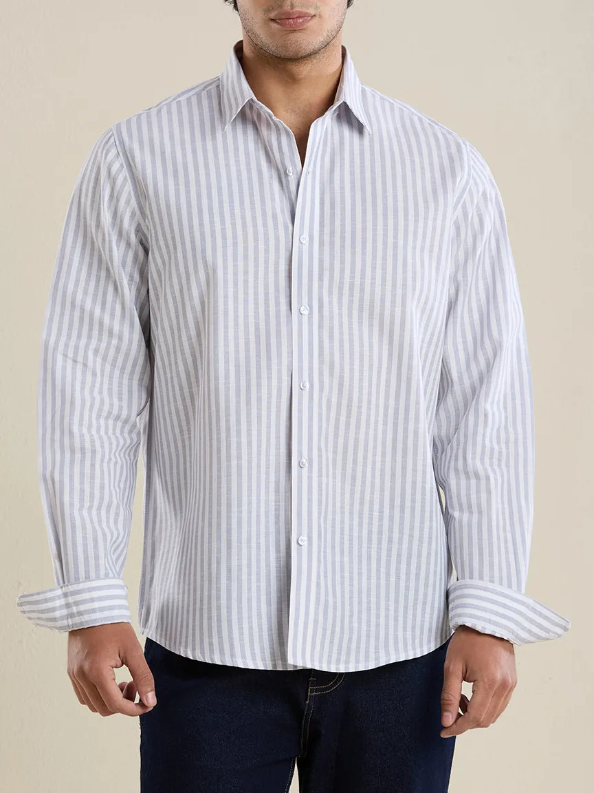 Active Pinstripe Striped Slim Fit Men's Formal Shirt