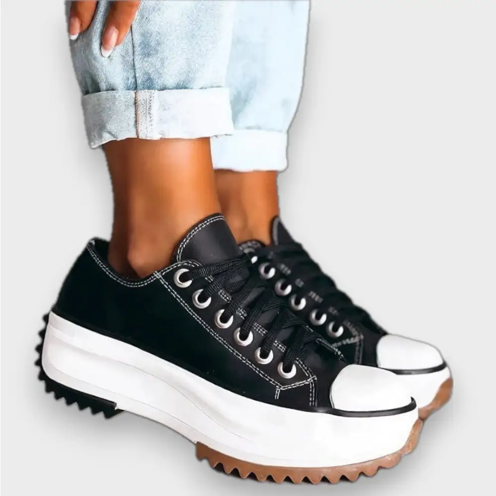 Leather Platform Casual Sneakers
