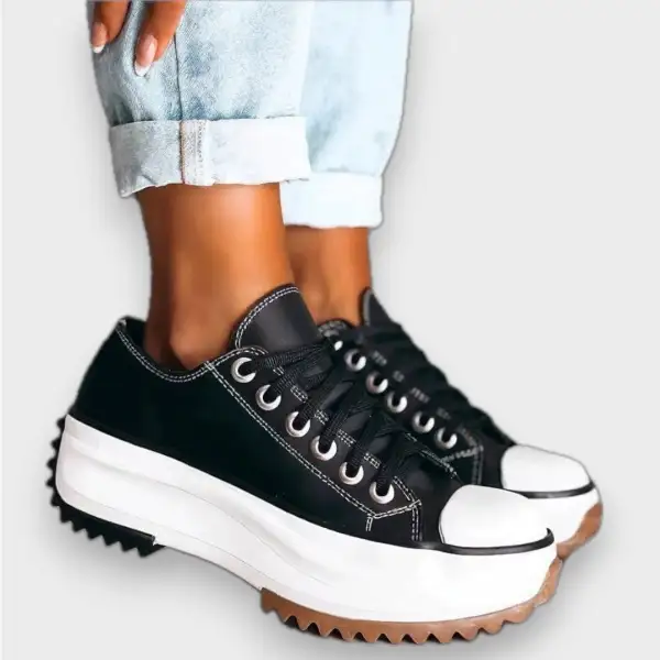 Leather Platform Casual Sneakers
