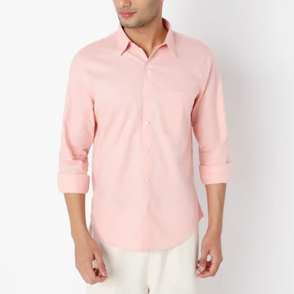 Refined Linen Casual Tailored Men's Formal Shirt