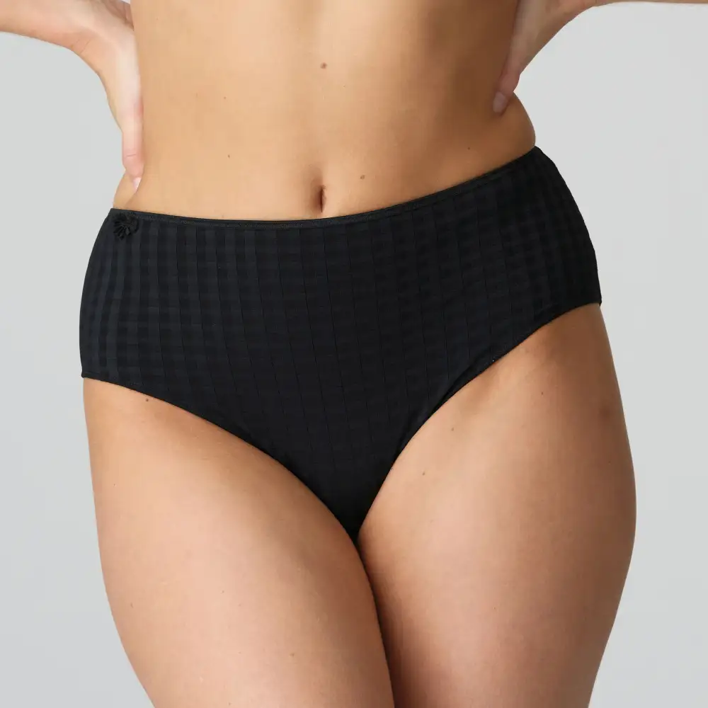Women's Full Coverage Elastic Waistband Cotton Gusset Floral Embroidery Cotton Checkered Retro Detail Soft Fabric Stretch Fit Brief Panty