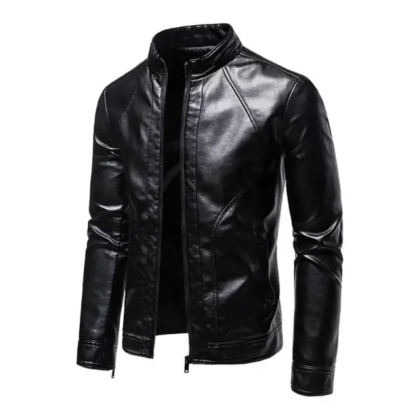 Rugged Pocket Leather Jacket