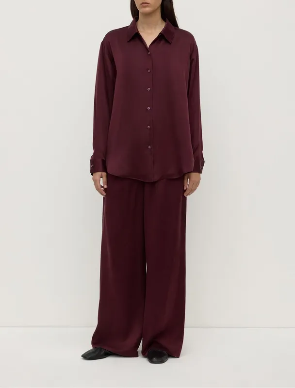 Merlot Relaxed Silk Shirt