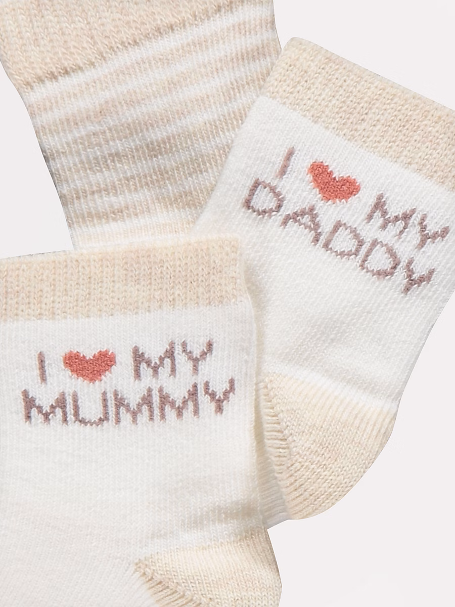 I Love My Mummy and Daddy Socks 3 Pack detail 1