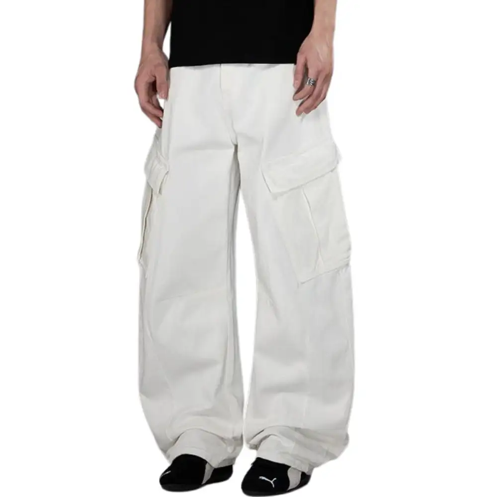 Barrel Leg Cargo Utility Men's Casual Pants