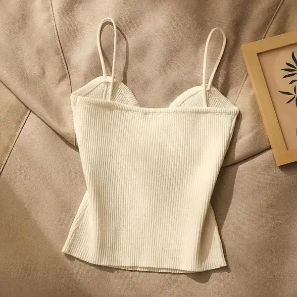 Button-Detail Cropped Tank Top