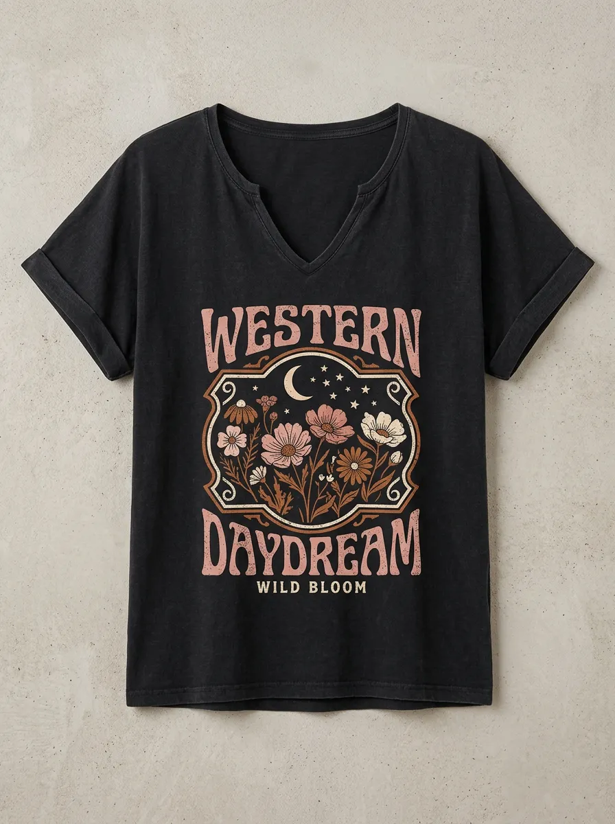 Easy-Wear Western Women's V-Neck T-Shirt
