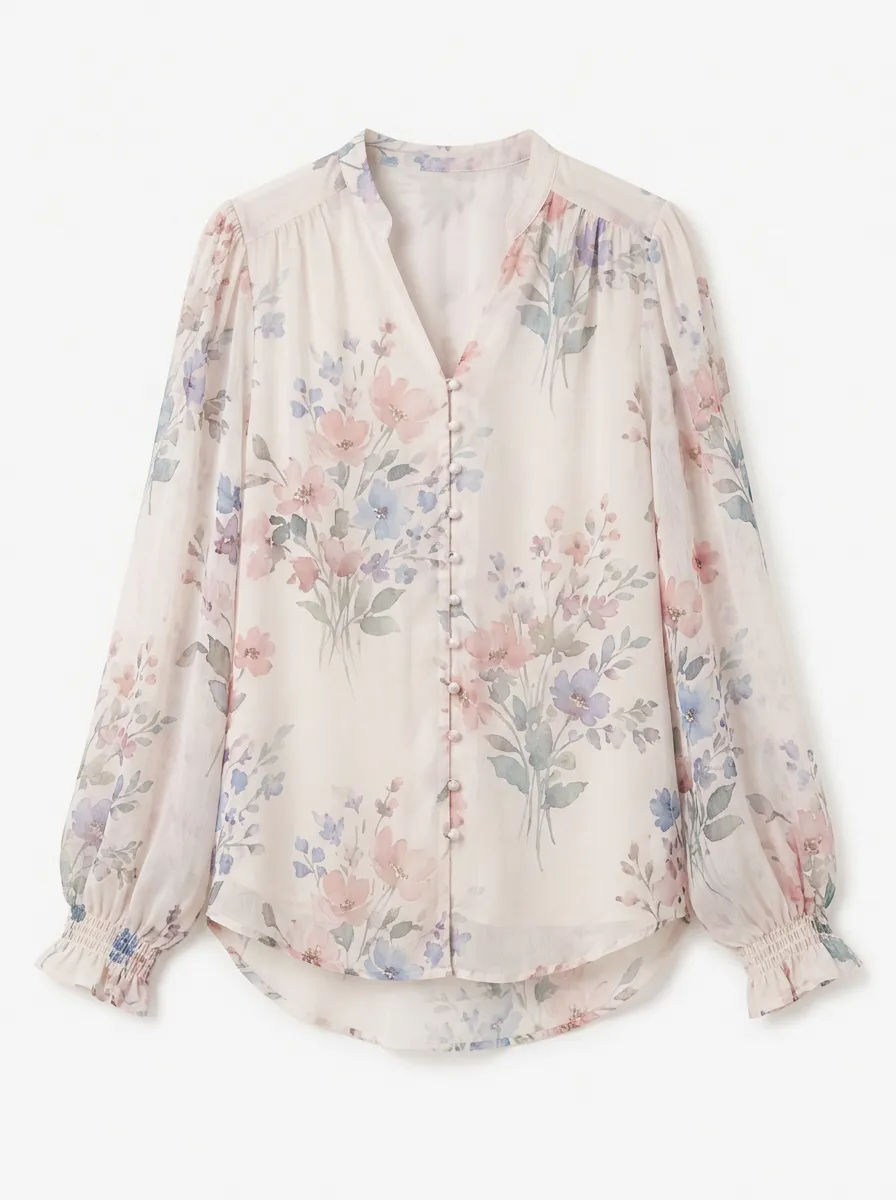 Women's Chiffon Denim Cotton Shirt
