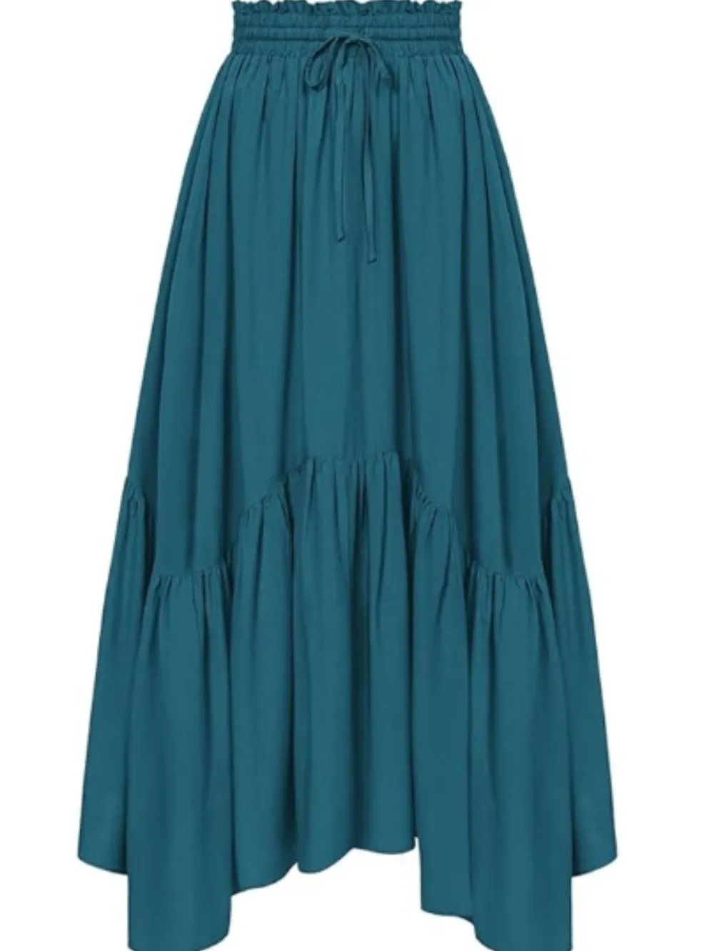 Smocked Waist Band Ruched Skirt